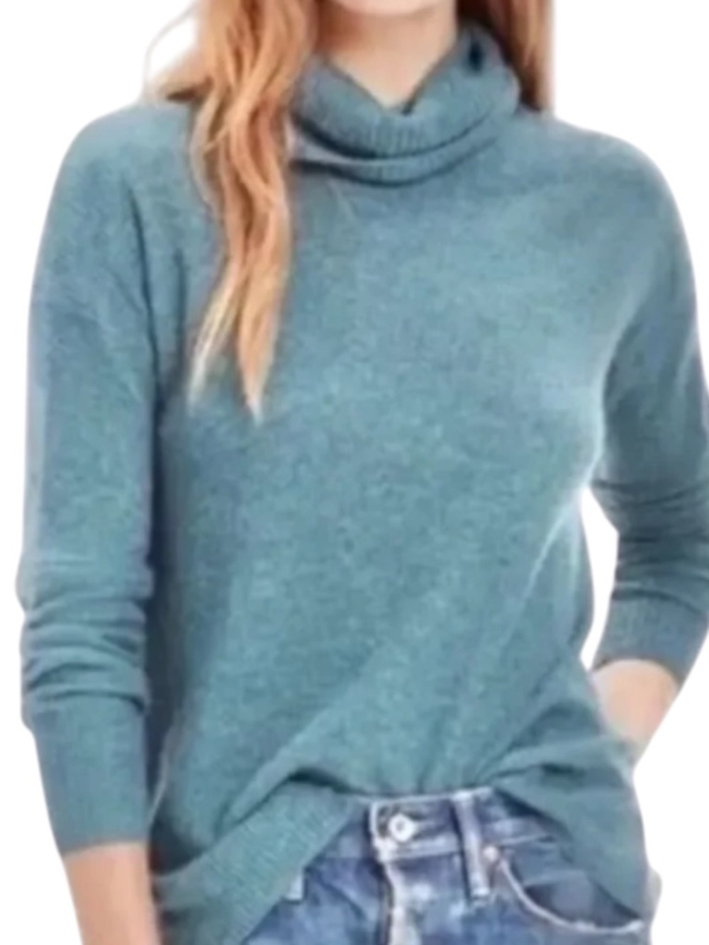 Madewell Ribbed Turtleneck Sweater – Teal | Size XS